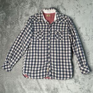 Tre Vero Shirt Western Plaid Men's Large Pearl Snap Long Sleeve Lined Cowboy